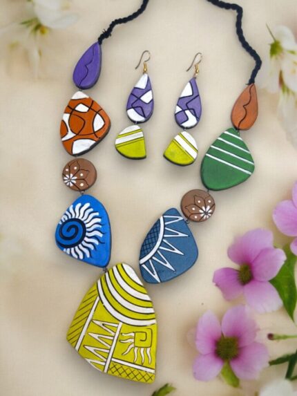 Earthy Terracotta Pendant and Earrings