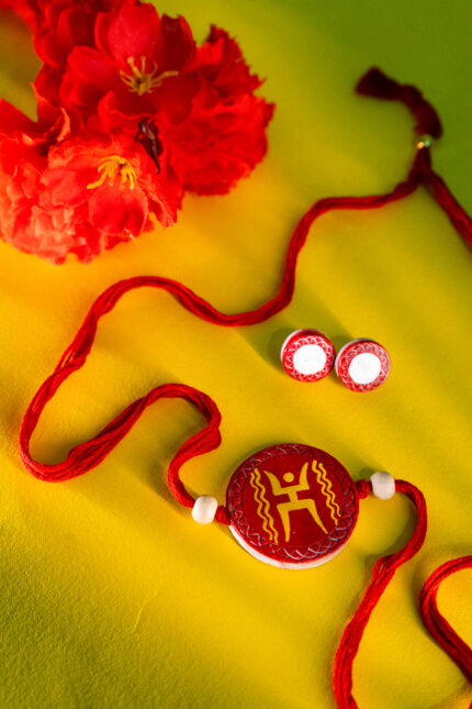 Handmade Terracotta Jewellery Set with Tribal Design